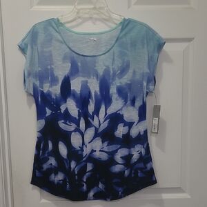 Apt 9 Blue Ombre Floral Women's Top